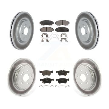 Front Rear Coated Disc Brake Rotors And Ceramic Pads Kit For 2019-2021 Acura RDX KGT-103050