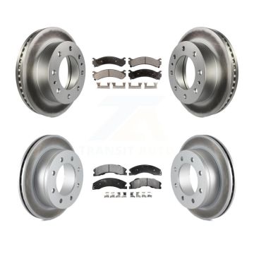 Front Rear Coated Disc Brake Rotors And Ceramic Pads Kit For Chevrolet Express 4500 KGT-103051