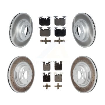 Front Rear Coated Disc Brake Rotors And Ceramic Pads Kit For 2018-2020 BMW M240i xDrive KGT-103053