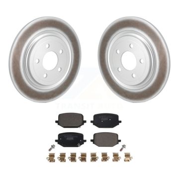 Rear Coated Disc Brake Rotors And Ceramic Pads Kit For 2022-2024 Ford Explorer 2.3L KGT-103058