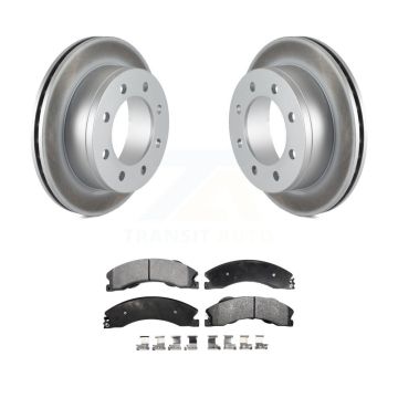 Rear Coated Brake Rotor & Ceramic Pad Kit For Chevrolet Express 4500 3.20" Overall Height KGT-103059