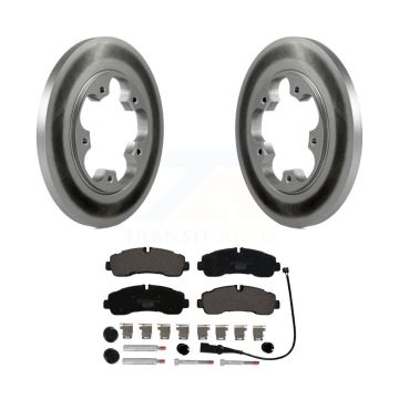 Rear Coated Brake Rotors Ceramic Pad Kit For 20-21 Ford Transit-350 AWD With 5 Lug Wheels KGT-103061