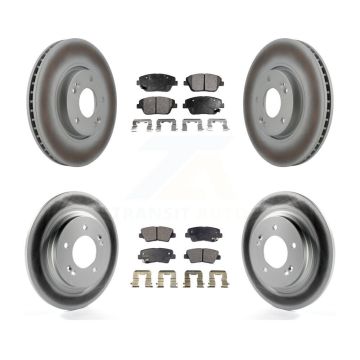 Front Rear Coated Disc Brake Rotors And Ceramic Pads Kit For Hyundai Sonata KGT-103084