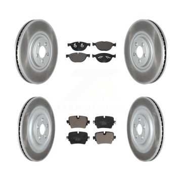 Front Rear Coated Disc Brake Rotors And Ceramic Pads Kit For Jaguar XJ KGT-103092