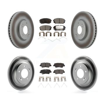 Front Rear Coated Disc Brake Rotors And Ceramic Pads Kit For Hyundai Sonata KGT-103093