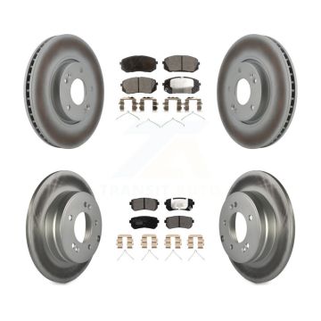 Front Rear Coat Brake Rotors Ceramic Pad Kit For Hyundai Sonata With Manual Parking KGT-103094