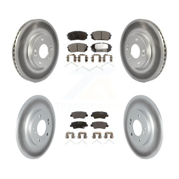 Front Rear Coated Disc Brake Rotors And Ceramic Pads Kit For 2019 Kia Niro EV KGT-103096