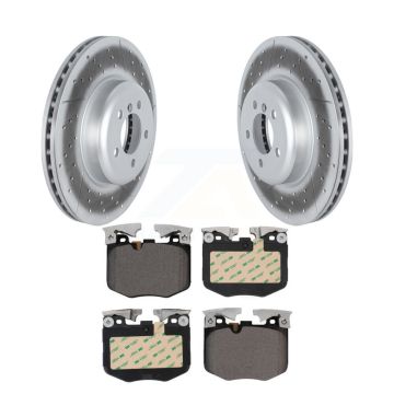 Front Coat Disc Brake Rotors Ceramic Pad Kit For 2019 BMW 330i With Blue Painted Calipers KGT-103112