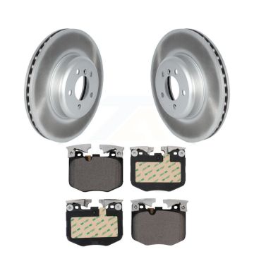 Front Coat Disc Brake Rotors Ceramic Pad Kit For 2019 BMW 330i With Blue Painted Calipers KGT-103113