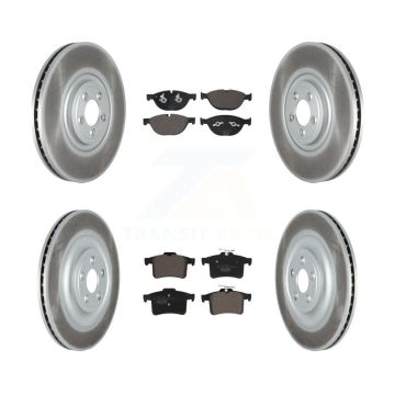 Front Rear Coated Disc Brake Rotor And Ceramic Pad Kit For Jaguar XF XJ XKR XFR XJR XFR-S KGT-103130