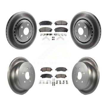 Front Rear Coated Disc Brake Rotors And Ceramic Pads Kit For Toyota Highlander KGT-103132
