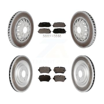 Front Rear Coated Disc Brake Rotors And Ceramic Pads Kit For 2019 Audi Q8 A8 Quattro KGT-103143