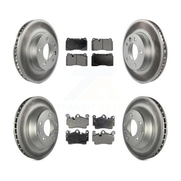 Front Rear Coated Disc Brake Rotors And Ceramic Pads Kit (6Pc) For Volkswagen Touareg KGT-103152