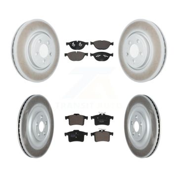 Front Rear Coat Brake Rotor Ceramic Pad Kit For Jaguar XF With 326mm Diameter KGT-103172