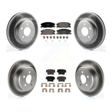 Front Rear Coated Disc Brake Rotors And Ceramic Pads Kit For Dodge Charger KGT-103175