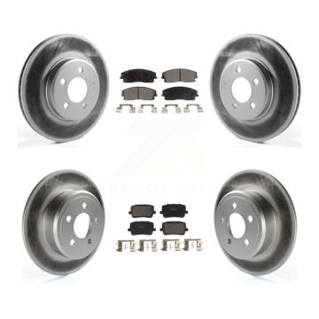 Front Rear Coated Disc Brake Rotors And Ceramic Pads Kit For Dodge Charger KGT-103176
