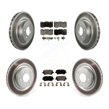Front Rear Coated Disc Brake Rotors And Ceramic Pads Kit For 2016 Land Rover Range 3.0L KGT-103183