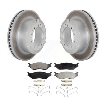 Rear Coat Brake Rotor Ceramic Pad Kit For Ford F-450 Super Duty F-550 International IC AE KGT-103194