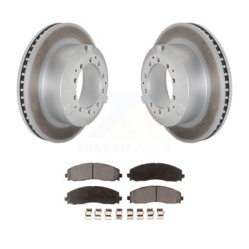 Rear Coated Brake Rotor Ceramic Pad Kit For 2015-2016 Ford F-350 Super Duty Cab & Chassis KGT-103195