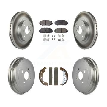 Front Rear Coated Disc Brake Rotors Ceramic Pads And Drum Kit For Toyota Yaris KGT-103199