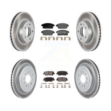 Front Rear Coated Disc Brake Rotors And Ceramic Pads Kit For Cadillac ATS KGT-103215