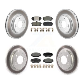 Front Rear Coat Brake Rotor Ceramic Pad Kit For Hyundai Elantra With Manual Parking KGT-103221