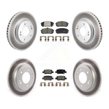 Front Rear Coated Disc Brake Rotors And Ceramic Pads Kit For Hyundai Elantra KGT-103222