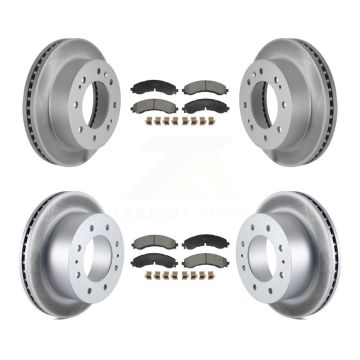 Front Rear Coated Brake Rotors Ceramic Pad Kit For GMC Chevrolet Sierra 2500 HD Silverado KGT-103230