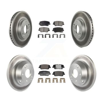 Front Rear Coated Disc Brake Rotors And Ceramic Pads Kit For Hyundai Santa Fe Kia Sorento KGT-103234