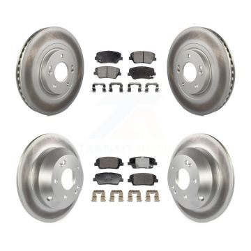 Front Rear Coated Disc Brake Rotor Ceramic Pad Kit For Hyundai Santa Fe Sport Kia Sorento KGT-103235
