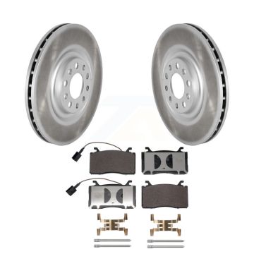 Front Coated Disc Brake Rotors And Ceramic Pads Kit For Alfa Romeo Stelvio Giulia KGT-103258