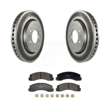 Front Coated Disc Brake Rotor Ceramic Pad Kit For Ford F-150 Expedition Lincoln Navigator KGT-103260