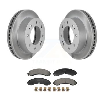 Front Coated Brake Rotors Ceramic Pad Kit For GMC Chevrolet Sierra 2500 HD Silverado 3500 KGT-103268