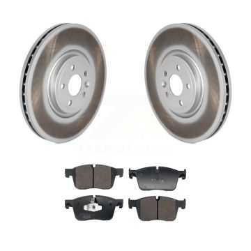 Front Coated Disc Brake Rotors & Ceramic Pad Kit For Jaguar F-Pace Land Rover Range Velar KGT-103269