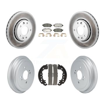 Front Rear Coated Disc Brake Rotors Ceramic Pads And Drum Kit For Nissan Kicks KGT-103297