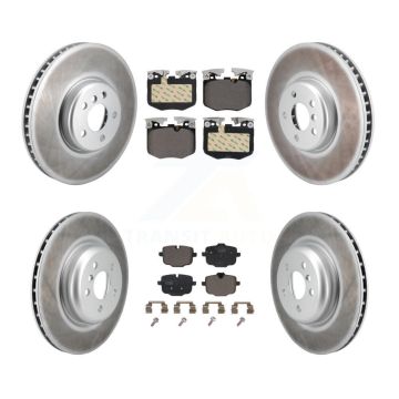 Front Rear Coated Brake Rotor Ceramic Pad Kit (6Pc) For BMW 530e xDrive 640i Gran Turismo KGT-103299