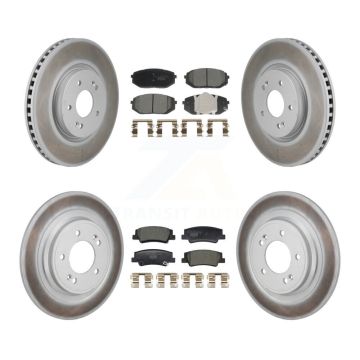 Front Rear Coated Disc Brake Rotors And Ceramic Pads Kit For Hyundai Tucson Kia Sportage KGT-103309