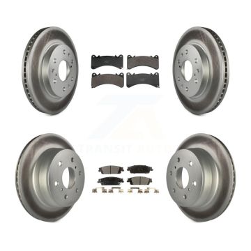 Front Rear Coat Brake Rotor Ceramic Pad Kit For GMC Sierra 1500 Chevrolet Silverado Yukon KGT-103311