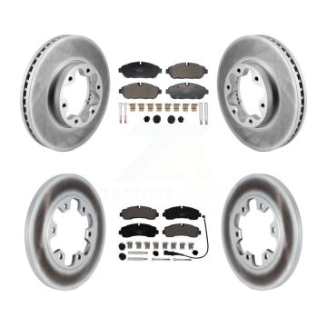 Front Rear Coat Brake Rotors Ceramic Pad Kit For 20-21 Ford Transit-350 With 6 Lug Wheels KGT-103313