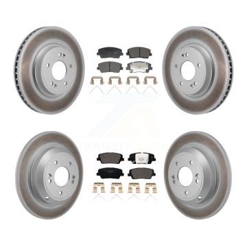 Front Rear Coated Disc Brake Rotors And Ceramic Pads Kit For Genesis G70 Kia Stinger KGT-103314