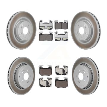 Front Rear Coated Disc Brake Rotors And Ceramic Pads Kit For Kia Stinger Genesis G70 KGT-103315