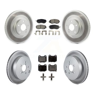 Front Rear Coated Brake Rotor & Ceramic Pad Kit For 2017 Subaru BRZ Without Brembo Brakes KGT-103317