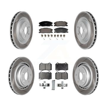 Front Rear Coated Disc Brake Rotors And Ceramic Pads Kit For Dodge Charger KGT-103326