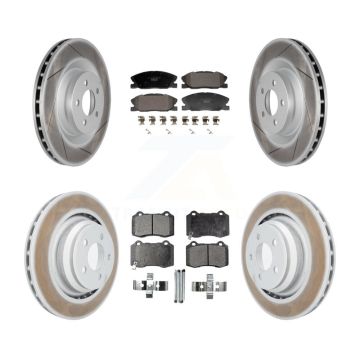 Front Rear Coated Disc Brake Rotors And Ceramic Pads Kit For Dodge Charger KGT-103329