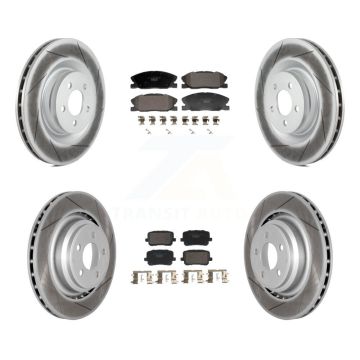 Front Rear Coated Disc Brake Rotors And Ceramic Pads Kit For Dodge Charger KGT-103333