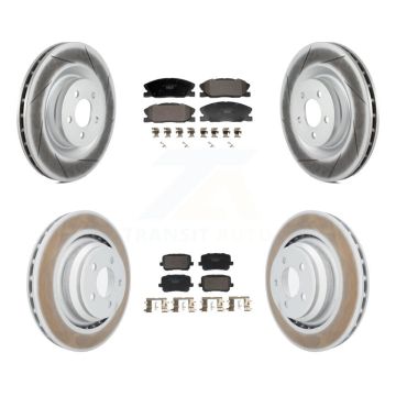 Front Rear Coated Disc Brake Rotors And Ceramic Pads Kit For Dodge Charger KGT-103336