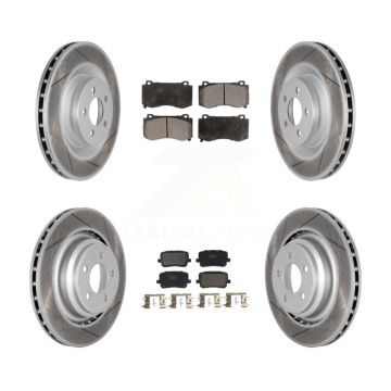 Front Rear Coated Disc Brake Rotors And Ceramic Pads Kit For Dodge Charger KGT-103338