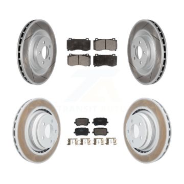 Front Rear Coated Disc Brake Rotors And Ceramic Pads Kit For Dodge Charger KGT-103339