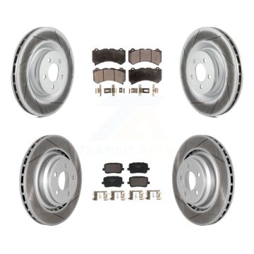 Front Rear Coat Brake Rotors Ceramic Pad Kit For 2016 Dodge Charger SRT 392 with RWD 6.4L KGT-103344