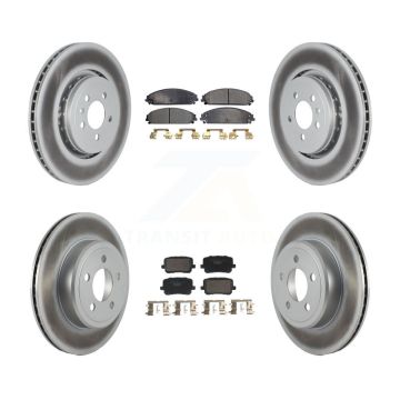 Front Rear Coated Brake Rotor & Ceramic Pad Kit For 2017-2018 Dodge Charger RWD with 5.7L KGT-103346